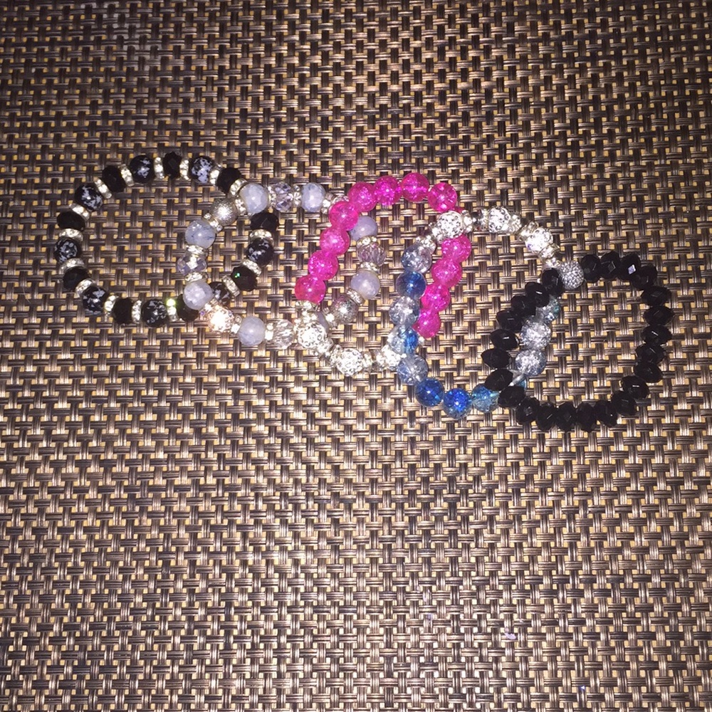 Multi colored beaded bracelet set